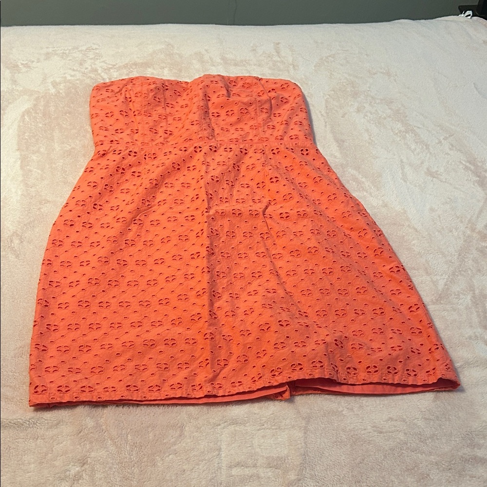 Elegant CoralStrapless Dress